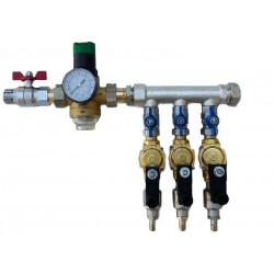DISTRIBUTOR WITH THREE SELENOID VALVES 1/2" AND A WATER PRESSURE REGULATOR