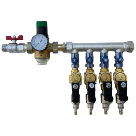 SELENOID VALVE DISTRIBUTOR WITH TWO WATER PRESSURE REGULATORS